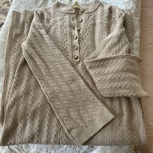 Sezane Tan Crew Neck Dress